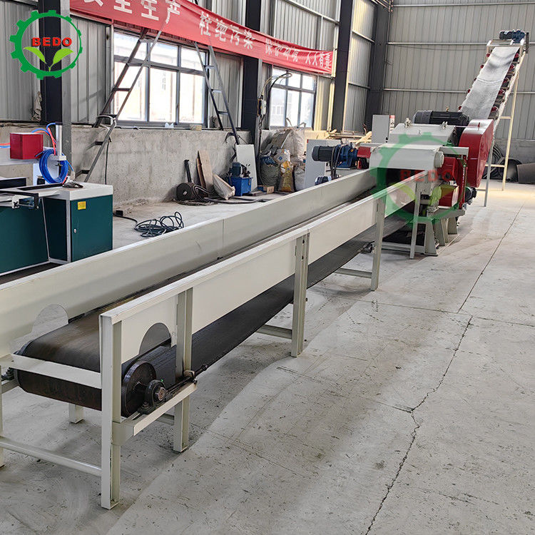 55KW 590rpm Commercial Wood Crusher Machine Drum Type Chipper Shredder Heavy Duty