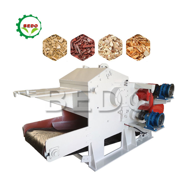 Compact Electric Self Feeding Wood Chipping Machine Drum Type Chipper Shredder