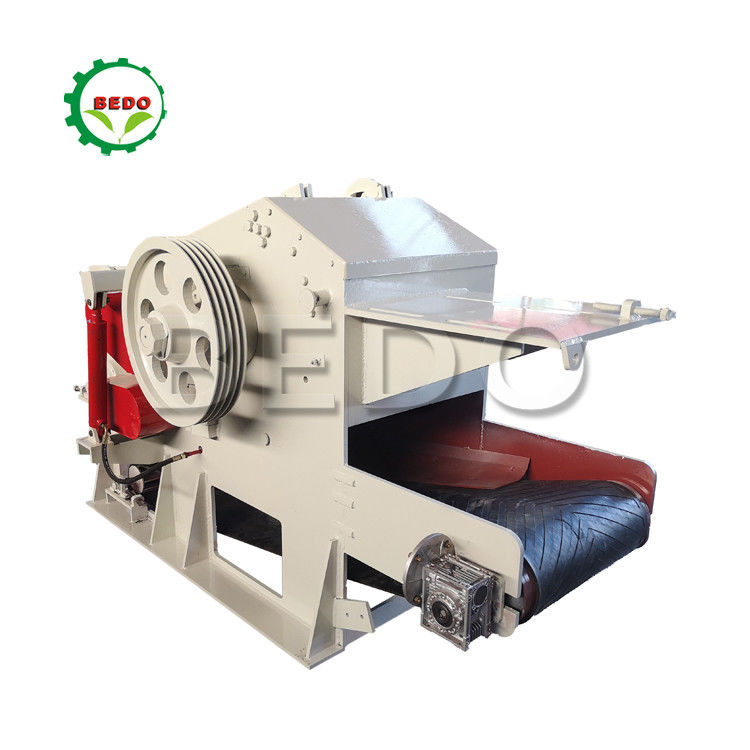 Compact Electric Self Feeding Wood Chipping Machine Drum Type Chipper Shredder