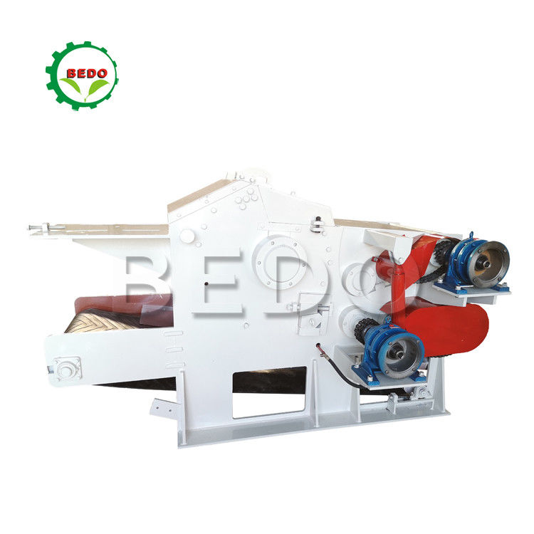 Compact Electric Self Feeding Wood Chipping Machine Drum Type Chipper Shredder