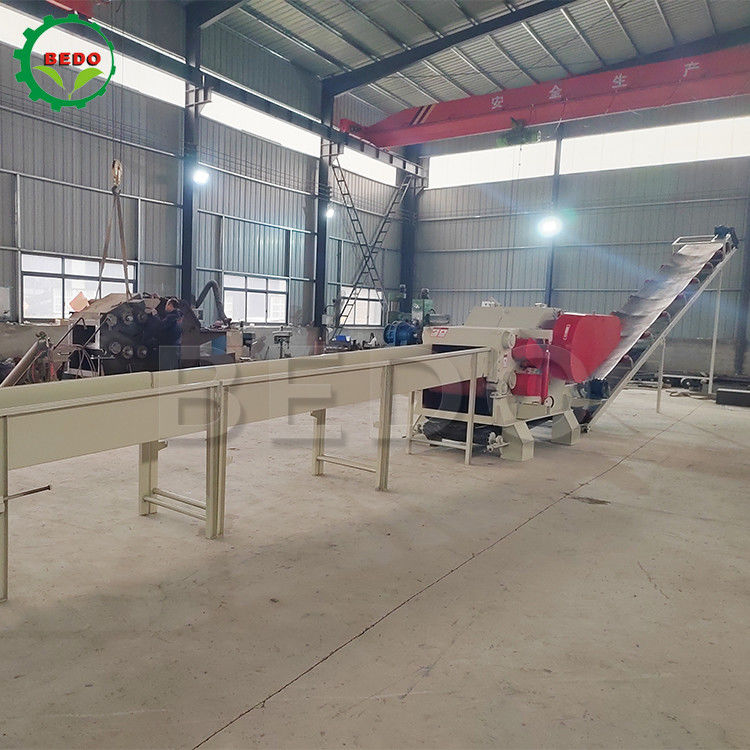 380V Electric Industrial Wood Chipper Machine 310x700mm Inlet Drum Type Branch Shredder