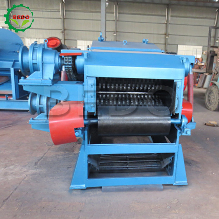75kw Electric Bamboo Wood Chipper Machine 240x540mm Inlet Drum Type Shredder Equipment