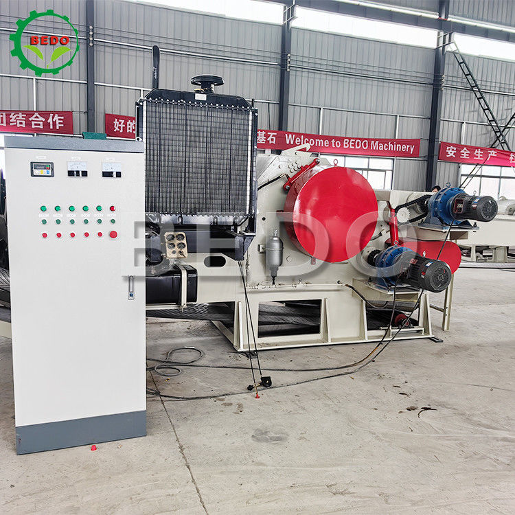 Heavy Duty 110KW Waste Tree Branch Drum Wood Chipper Machine Industrial Type Shredder