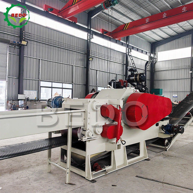 Heavy Duty 110KW Waste Tree Branch Drum Wood Chipper Machine Industrial Type Shredder