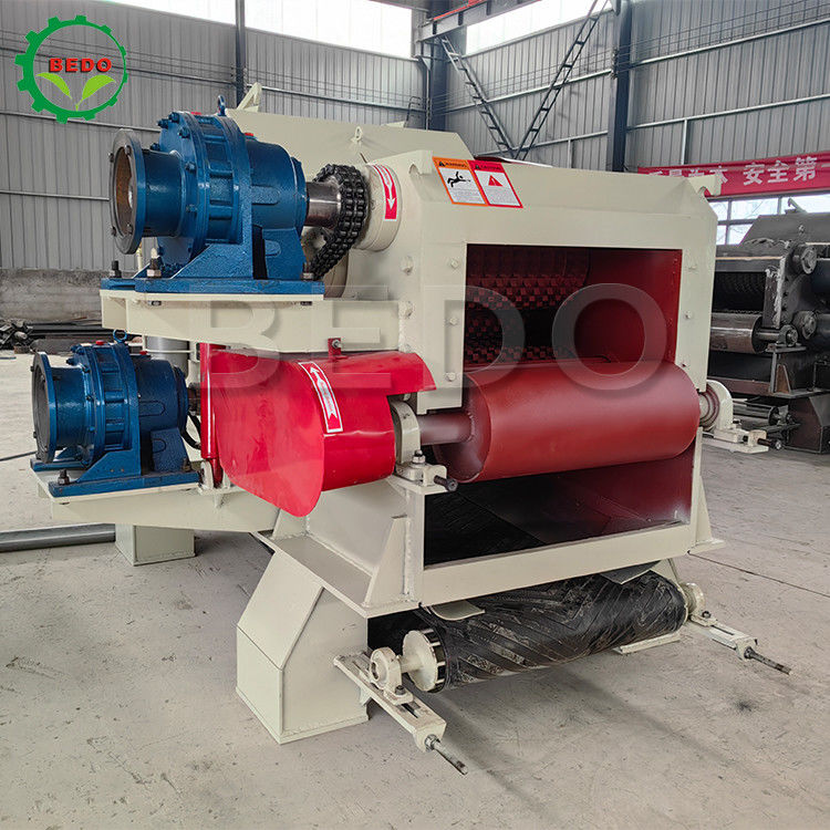 380V Electric Industrial Wood Chipper Machine 310x700mm Inlet Drum Type Branch Shredder