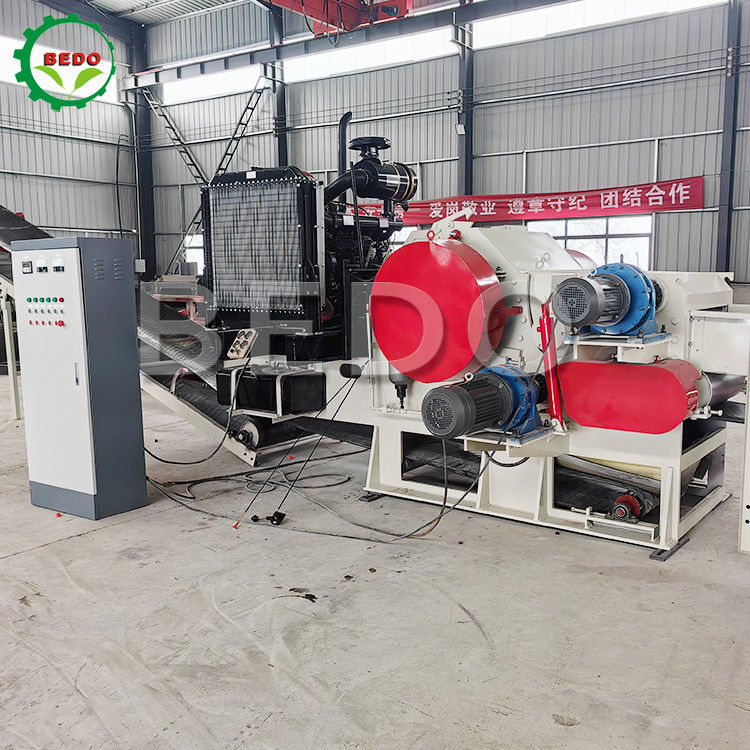 Heavy Duty 110KW Waste Tree Branch Drum Wood Chipper Machine Industrial Type Shredder