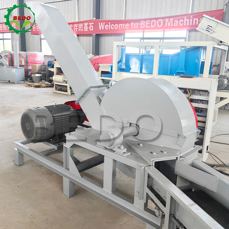 6pcs Blades Electric Wood Chipper Machine 3kw Feed Conveyor Drum Type Heavy Duty Shredder