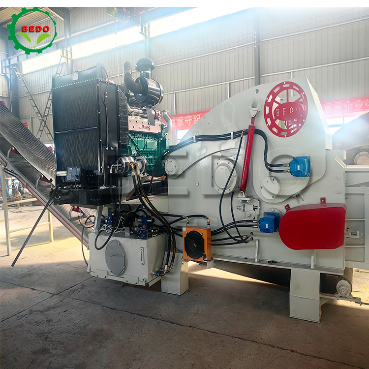 25-35mm Chip Size 2pcs Blade Wood Chipper Machine Industrial Chipping Drum Type Heavy Duty Shredder