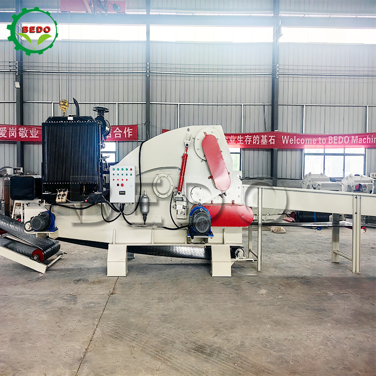 235HP Hydraulic Motor Feed Conveyor Drum Wood Chipper Machine CE Certified Industrial Processing