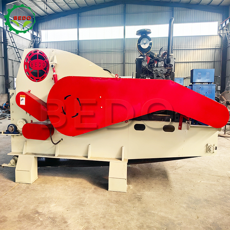 Automatic CE Certified Wood Chipping Machine Smooth Wood Processing Drum Type Industrial Shredder