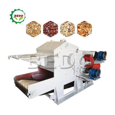 Compact Electric Self Feeding Wood Chipping Machine Drum Type Chipper Shredder