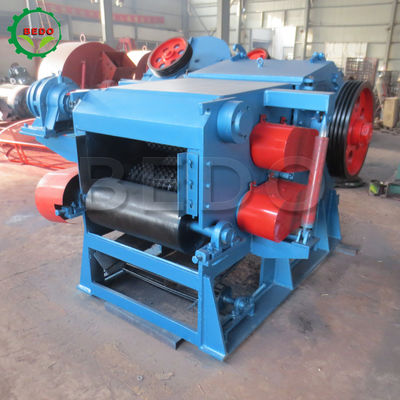 75kw Electric Bamboo Wood Chipper Machine 240x540mm Inlet Drum Type Shredder Equipment
