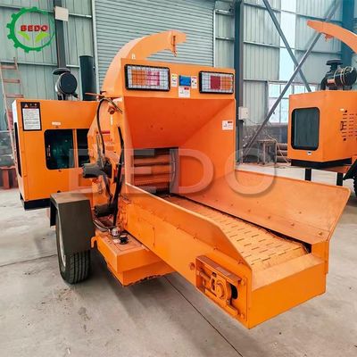 Diesel Mobile Hydraulic Feeding Wood Chipper Machine Branch Bush Shredder Forestry Equipment