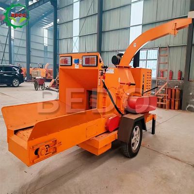 Mobile Garden 55HP Diesel Wood Chipper Machine Branch Shredder Electric Start Forestry Equipment