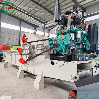 25-35mm Chip Size 2pcs Blade Wood Chipper Machine Industrial Chipping Drum Type Heavy Duty Shredder