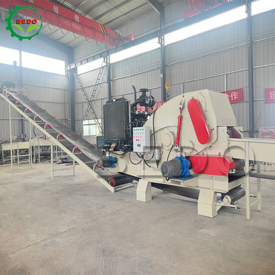 Diesel Engine 235HP CE Certified Wood Chipper Machine Industrial Drum Type Heavy Duty Shredder