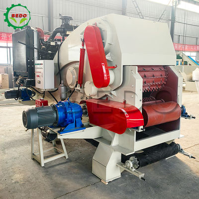 Hydraulic Motor Feed Conveyor Diesel Wood Chipper Machine CE Certified Industrial Drum Type Shredder