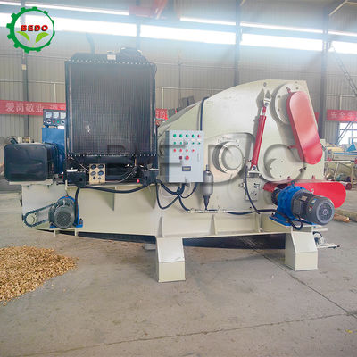 CE Certified 25-35mm Chip Hydraulic Wood Chipper Machine Long Feed Conveyor Industrial Drum Shredder